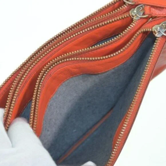 Celine Shoulder Bag Leather Orange